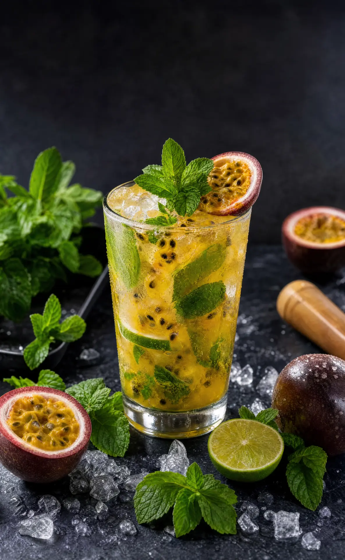 Mojito de maracuyá con caña manabita