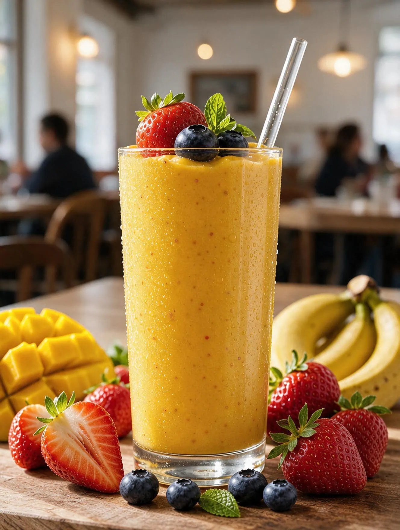 Batido de fruta natural (mora, mango, maracuyá, coco, naranjilla, tomate de árbol, tamarindo, guanábana o plátano)