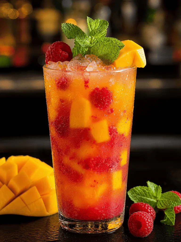 Caipiroska de mango y frambuesa