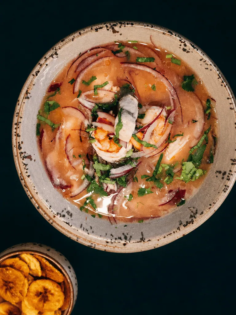 Ceviche de camarón y pescado