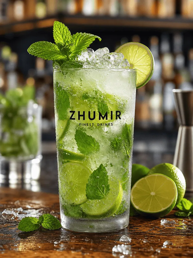 Mojito de lima y hierbabuena con zhumir