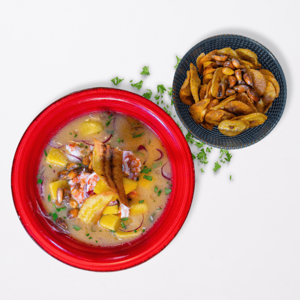 19 Ceviche de camarones con mango y maracuyá